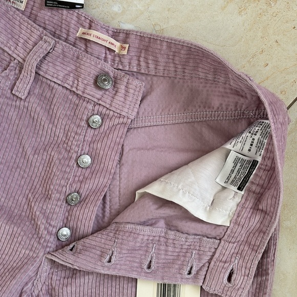 Levi’s NWT Ribcage Straight Ankle Corduroy Pants Pebble Keepsake Lilac 29 x 29 - Picture 9 of 14